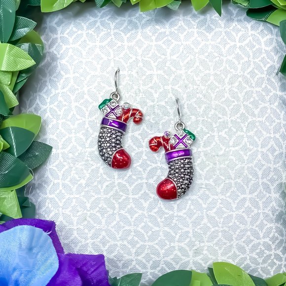 Kenneth Cole Christmas Stocking Earrings - Picture 1 of 2